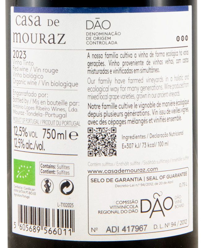 2023 Casa de Mouraz organic red