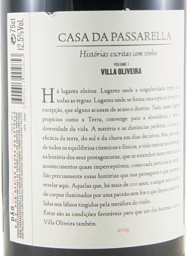 2019 Casa da Passarella Villa Oliveira Vinha Centenária Pai d'Aviz tinto