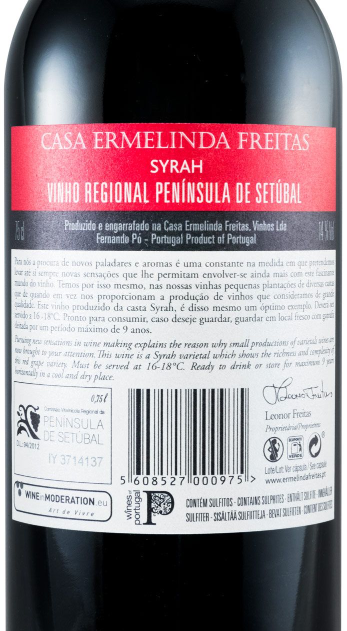 2017 Casa Ermelinda de Freitas Syrah Reserva red