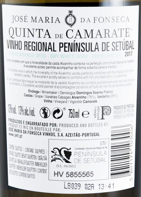 2017 José Maria da Fonseca Quinta de Camarate Seco white
