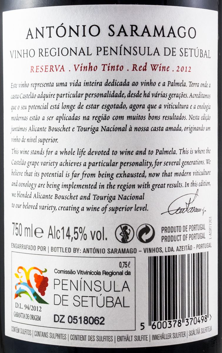 2012 António Saramago Reserva red