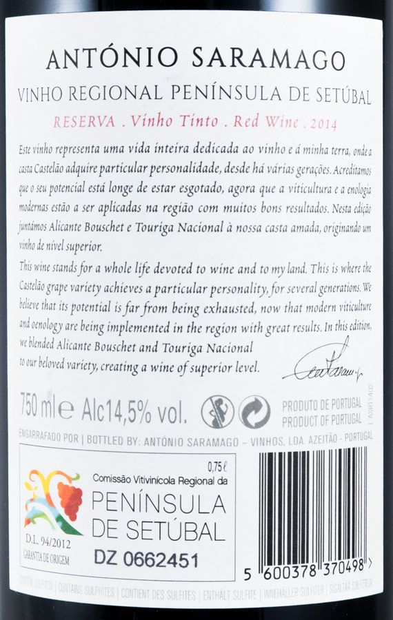 2014 António Saramago Reserva red