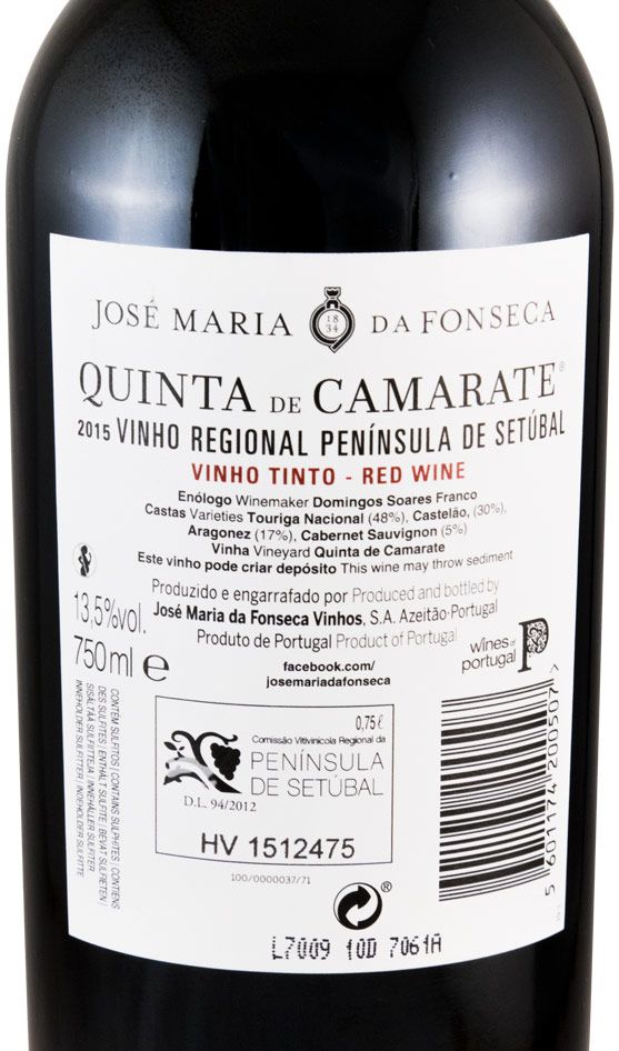 2015 José Maria da Fonseca Quinta de Camarate red
