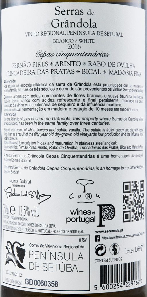 2016 Serras de Grândola Cepas Cinquentenárias white
