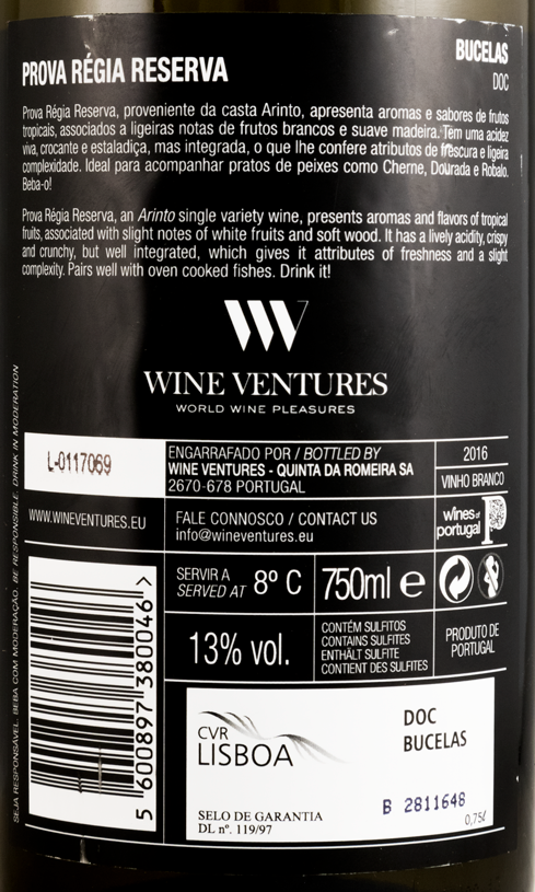 2016 Prova Régia Reserva branco