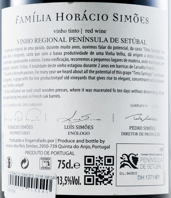2015 Horácio Simões Segredos Tinta Santiago red