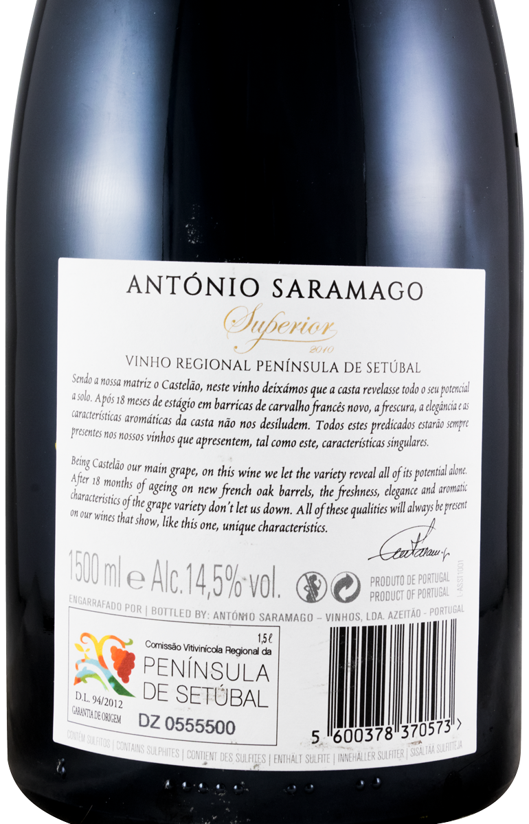 2010 António Saramago Superior red 1.5L