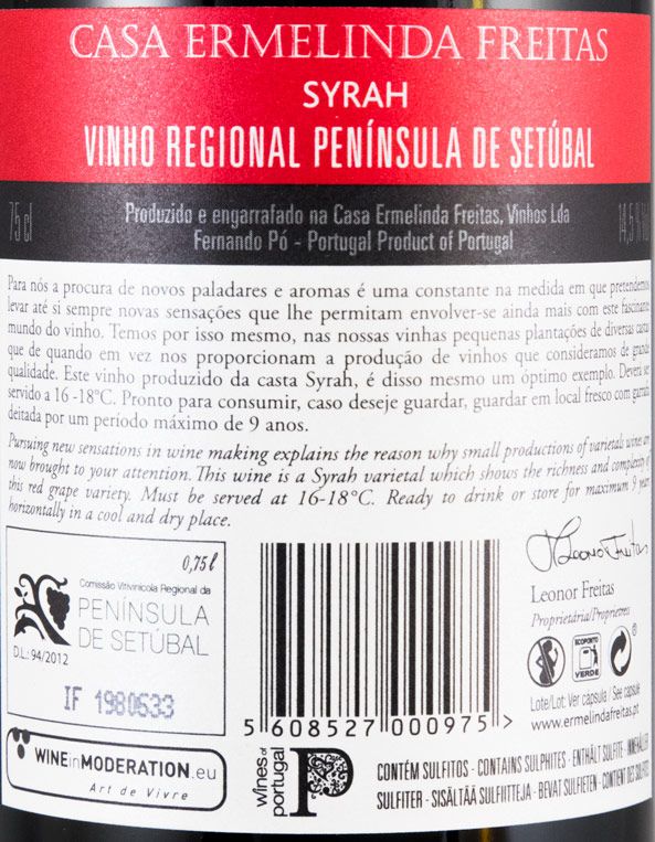 2016 Casa Ermelinda Freitas Syrah Reserva red