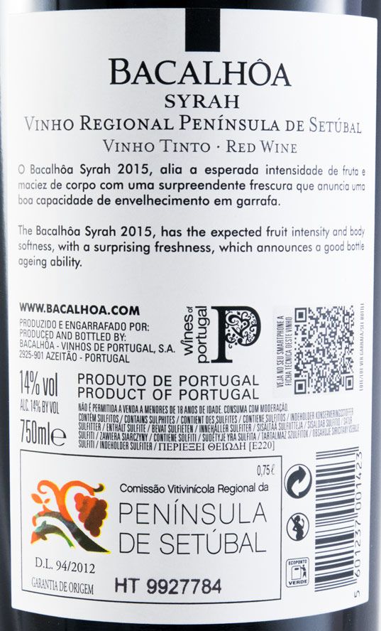 2015 Bacalhôa Syrah red