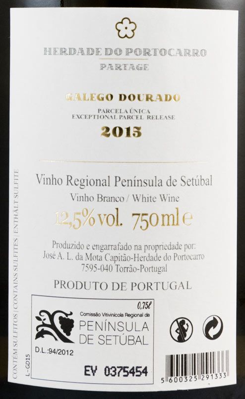 2015 Herdade do Portocarro Partage Galego Dourado white