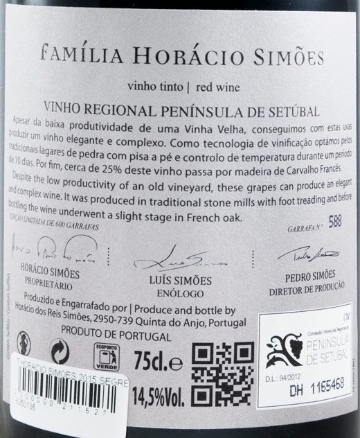 2015 Horácio Simões Segredos Bastardo tinto