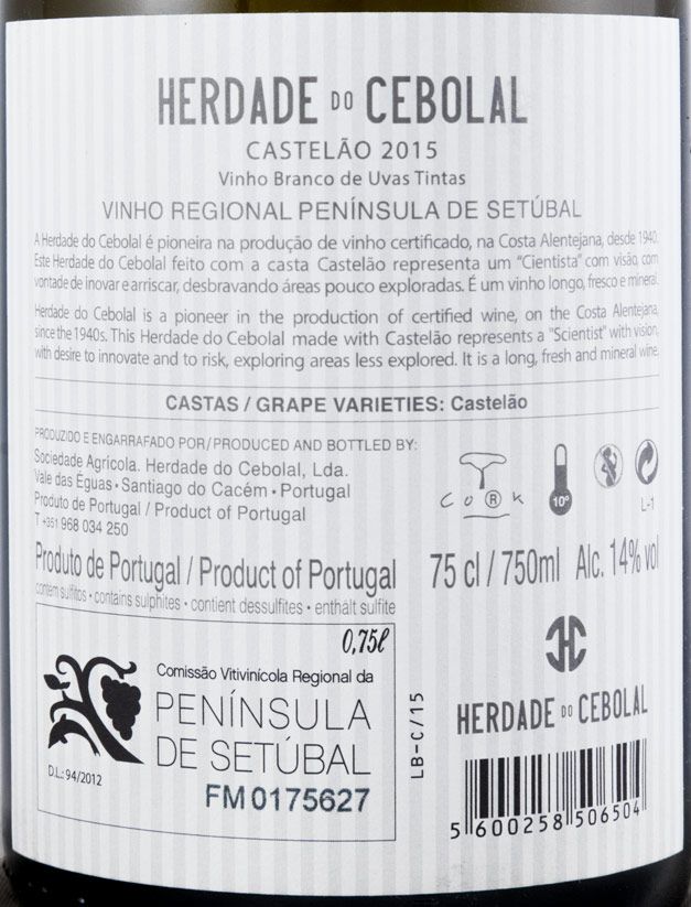 2015 Herdade do Cebolal Blanc de Noir Castelão branco