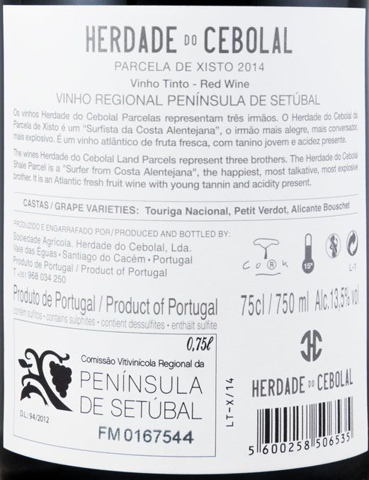 2014 Herdade do Cebolal Xisto red