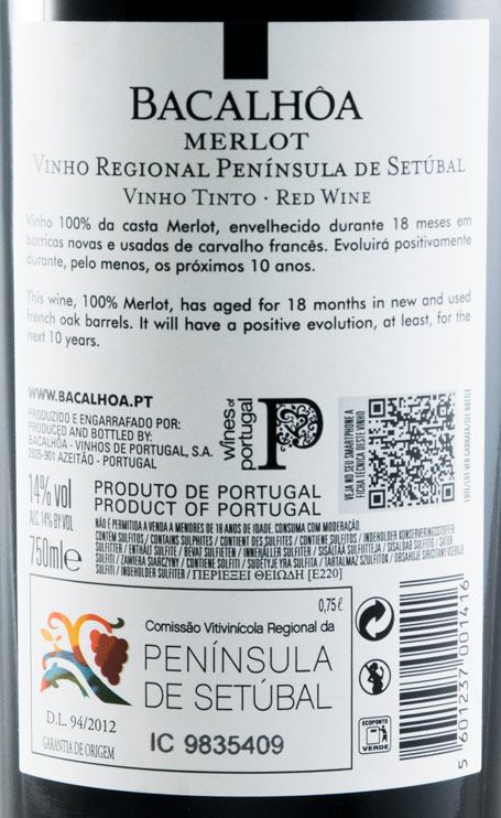 2015 Bacalhôa Merlot red