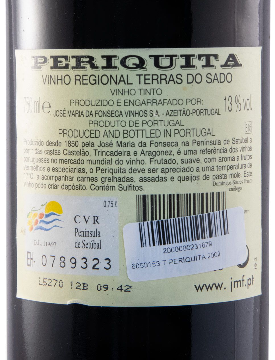 2002 José Maria da Fonseca Periquita red