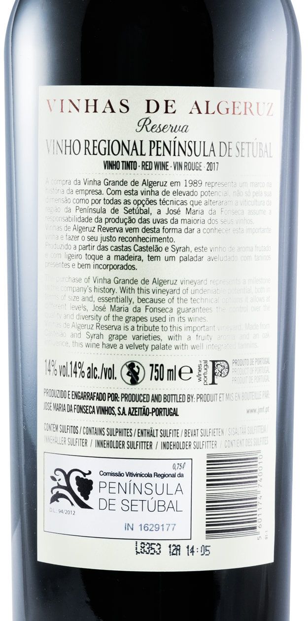 2017 José Maria da Fonseca Vinhas de Algeruz tinto