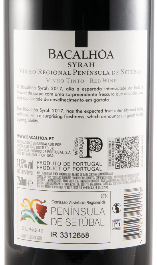 2017 Bacalhôa Syrah red