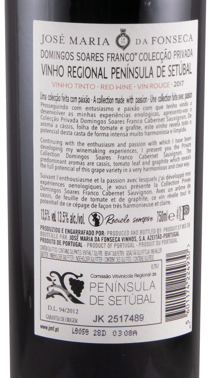 2017 Domingos Soares Franco Colecção Privada Cabernet Sauvignon red