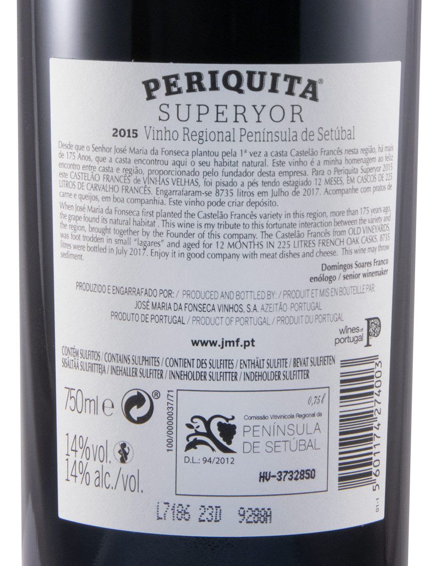 2015 José Maria da Fonseca Periquita Superyor red