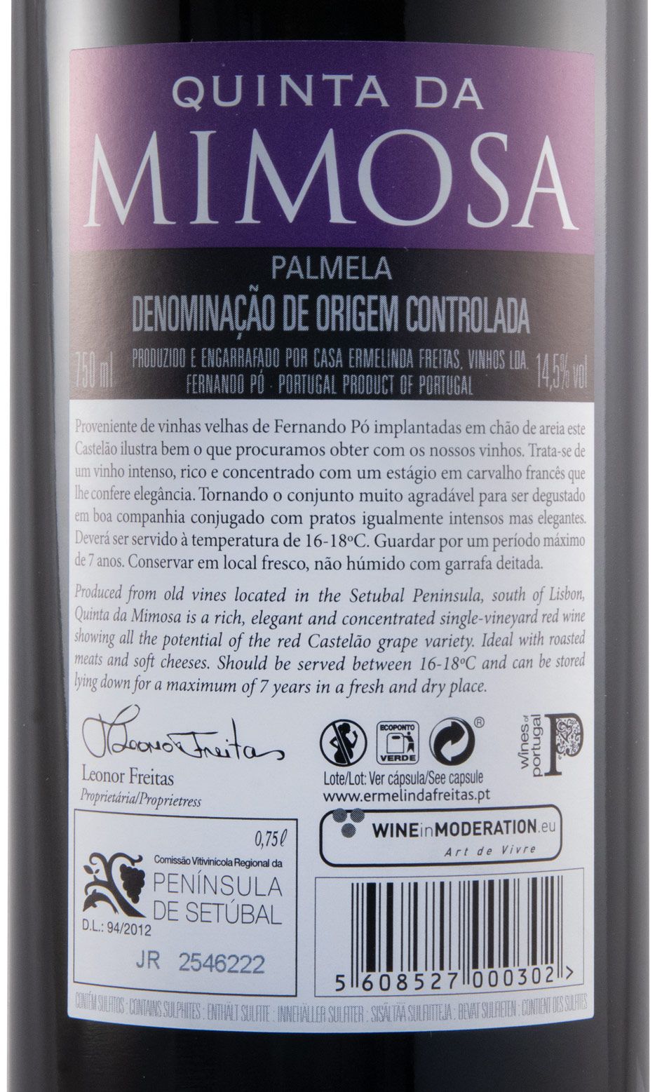 2018 Casa Ermelinda Freitas Quinta da Mimosa red