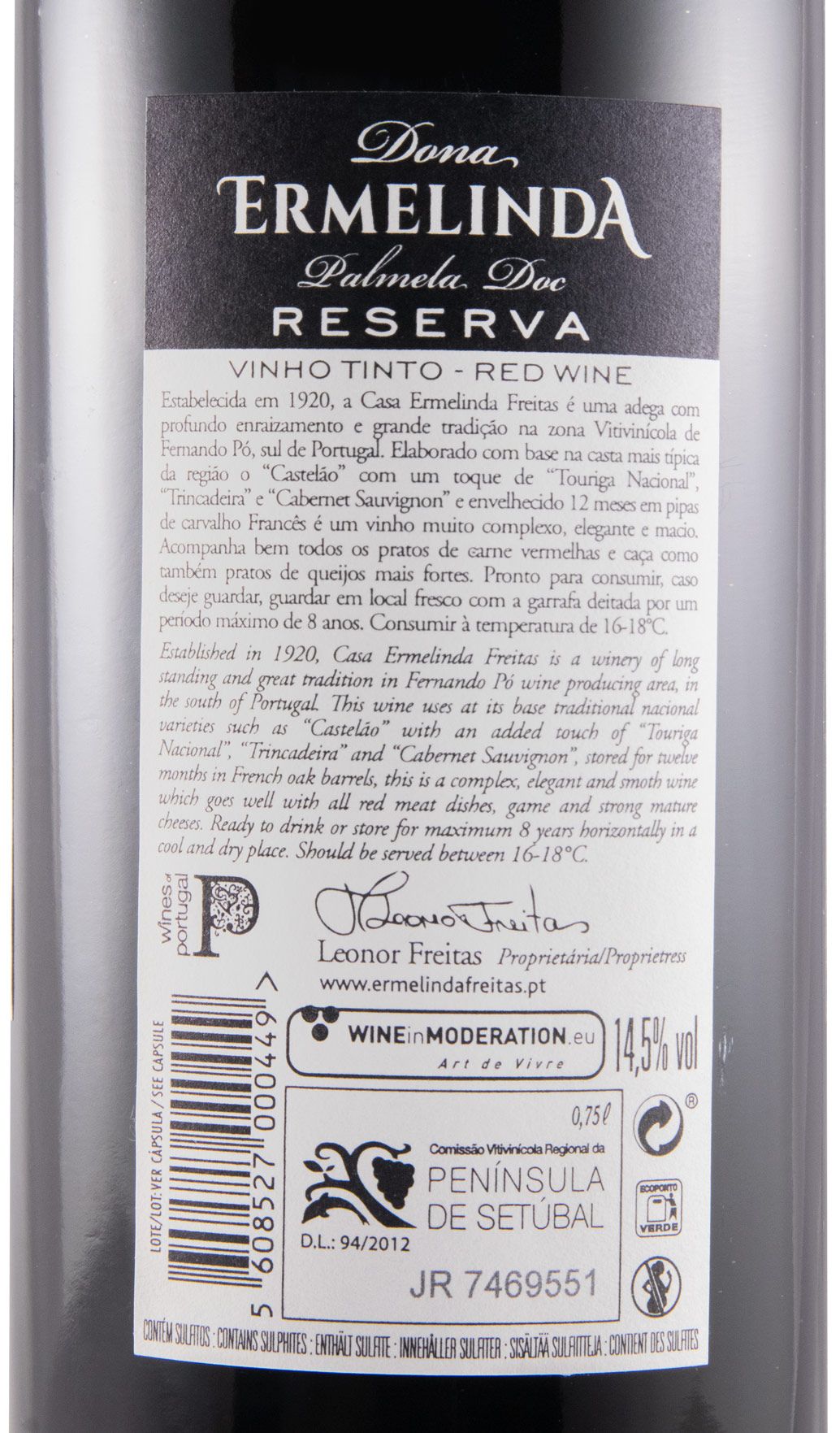 2019 Dona Ermelinda Reserva tinto