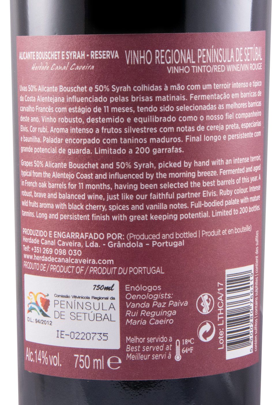 Conjunto Herdade Canal Caveira Reserva (2x75cl)