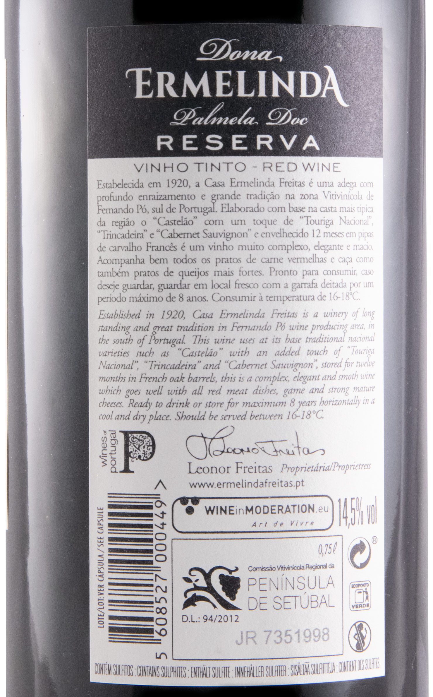 2020 Dona Ermelinda Reserva tinto