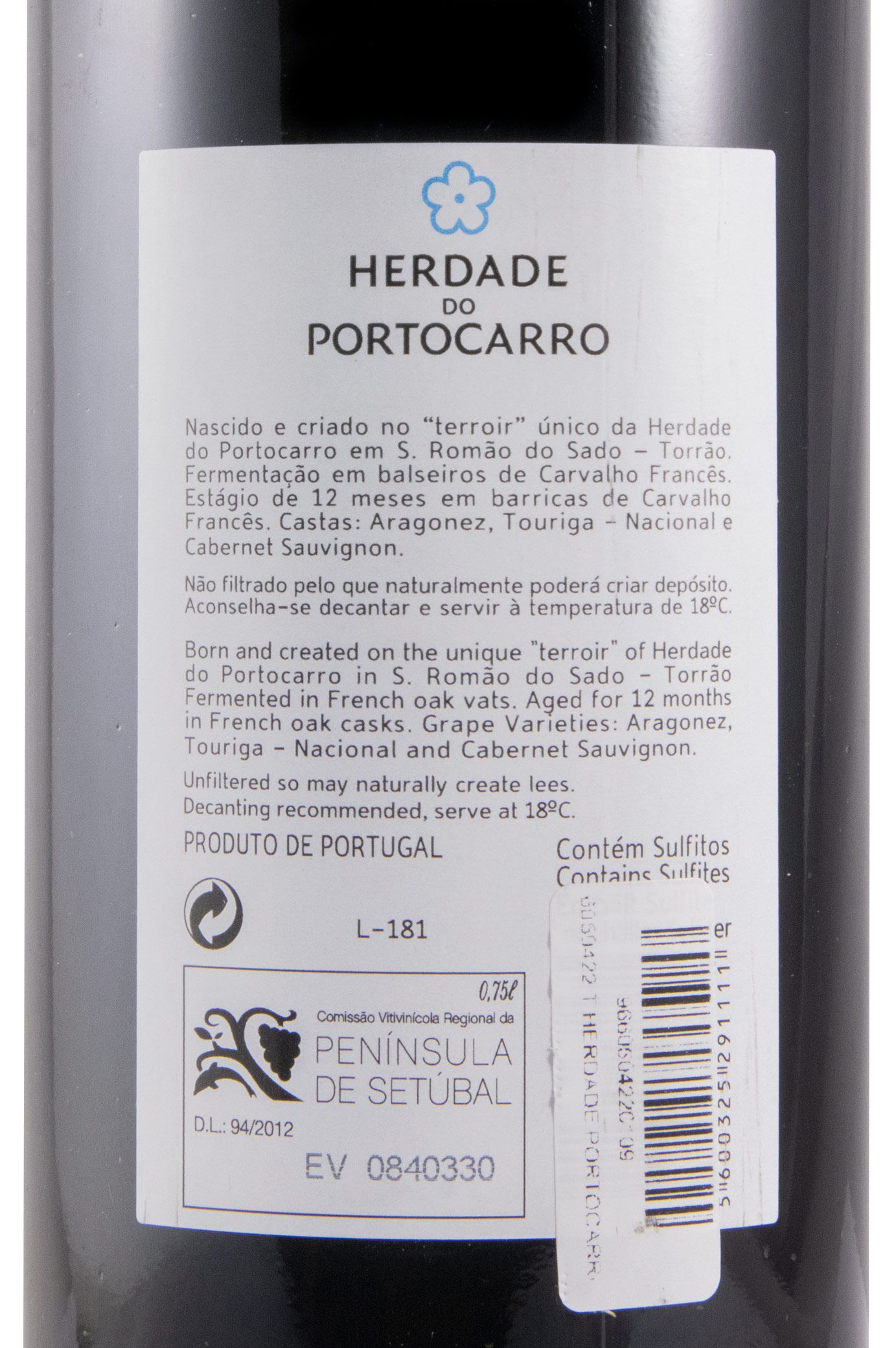 2018 Herdade do Portocarro tinto