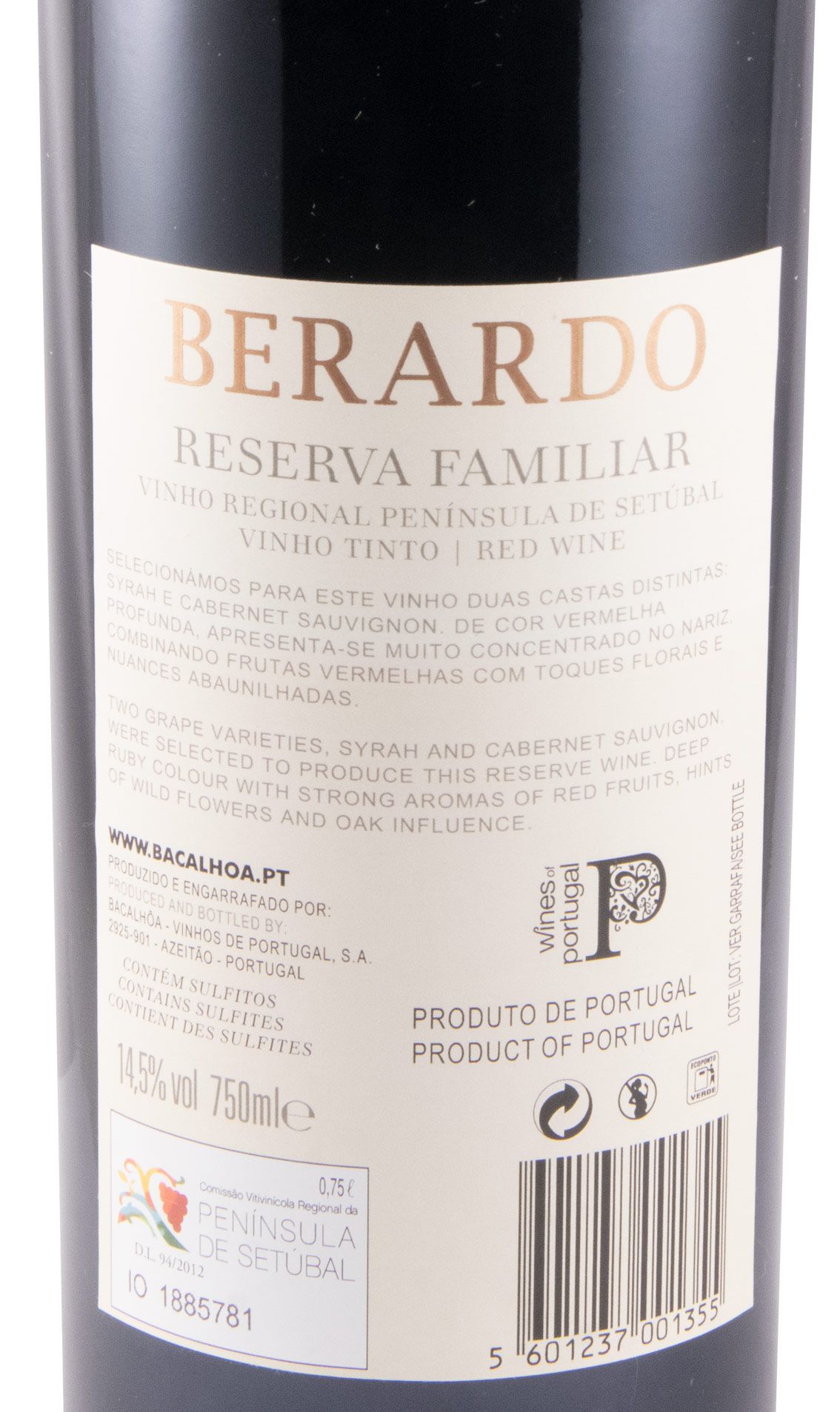 2015 Quinta da Bacalhôa Berardo Reserva Familiar red