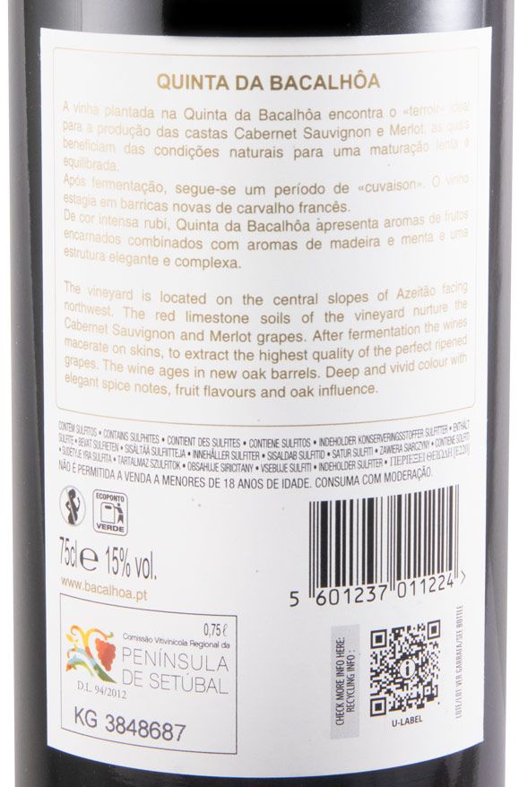 2018 Quinta da Bacalhôa Cabernet Sauvignon tinto