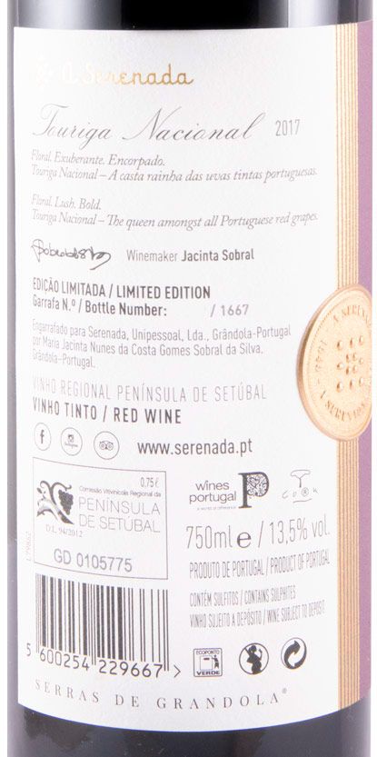 2017 A Serenada Touriga Nacional Edição Limitada tinto