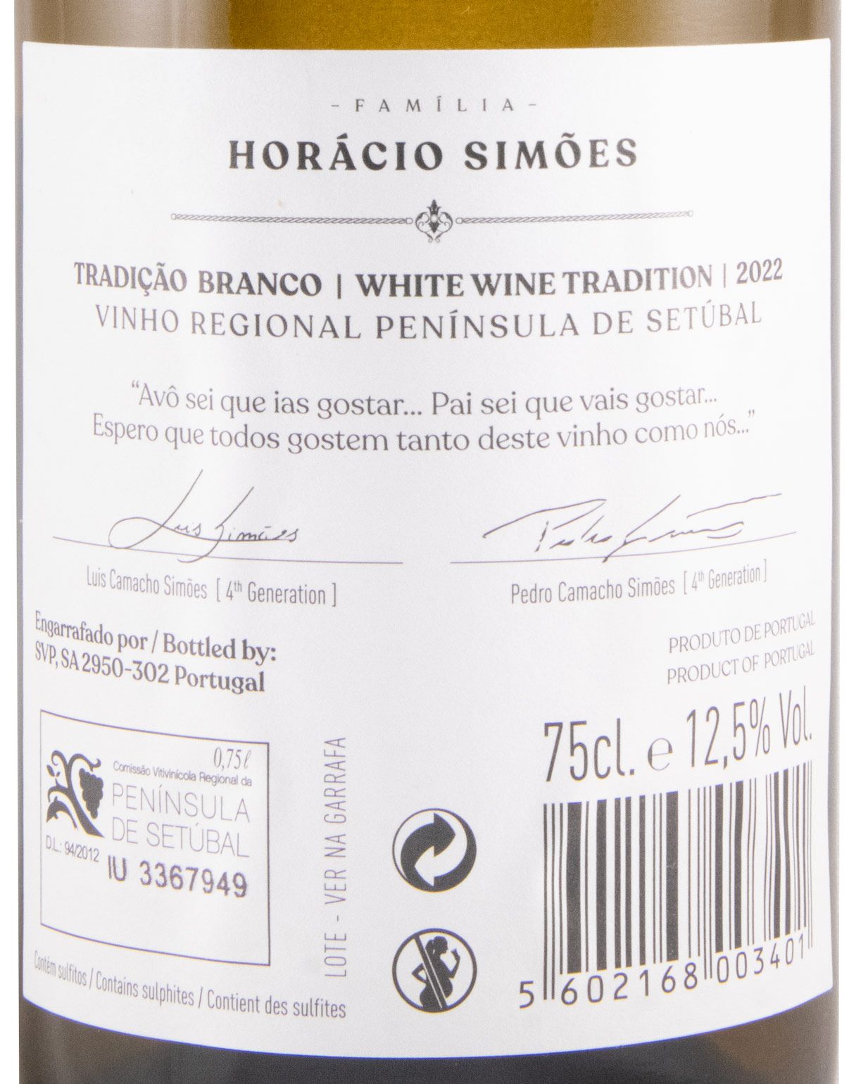 2022 Horácio Simões Tradição white (damaged label)