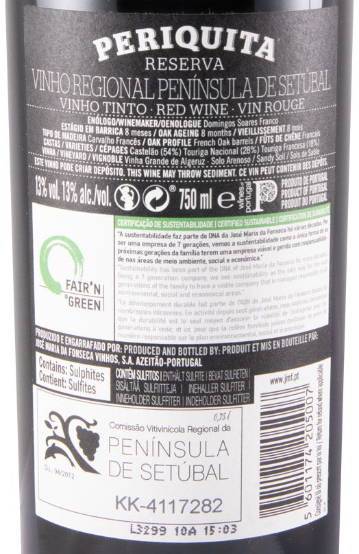 2021 José Maria da Fonseca Periquita Reserva red