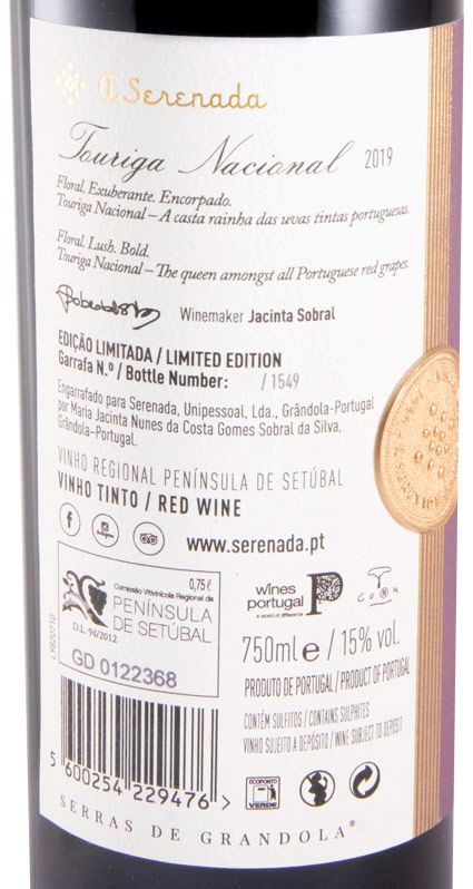2019 A Serenada Touriga Nacional Limited Edition red