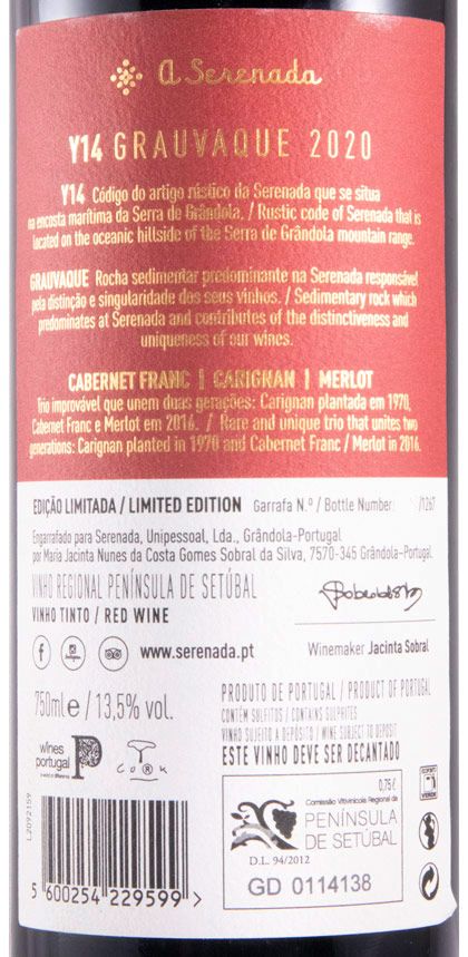 2020 A Serenada Y14 Grauvaque Edição Limitada tinto