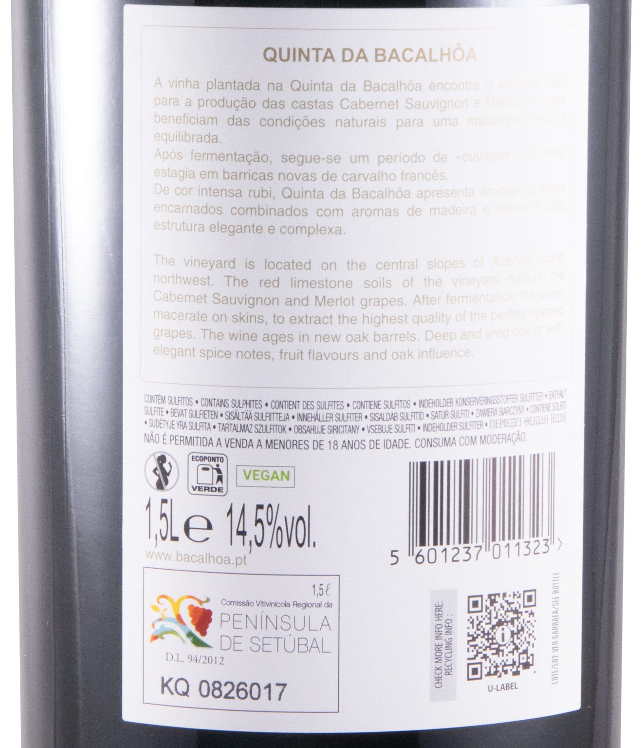 2019 Quinta da Bacalhôa red 1.5L