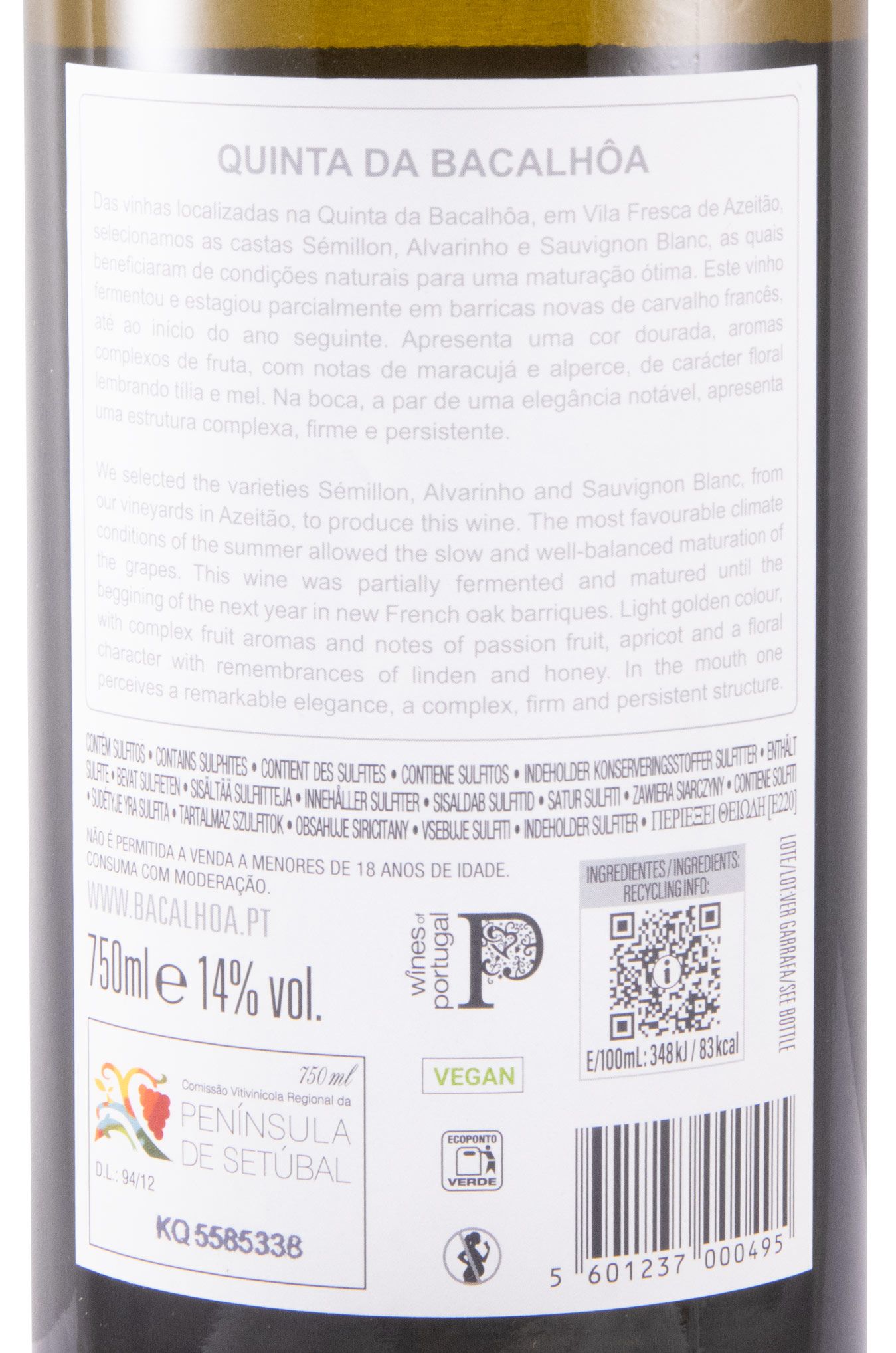 2023 Quinta da Bacalhôa white (damaged label)