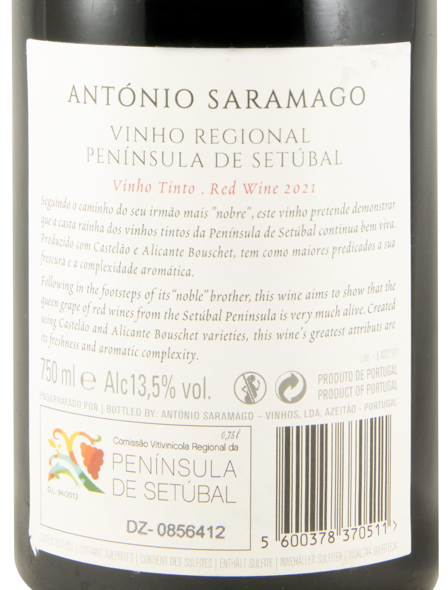 2021 António Saramago tinto