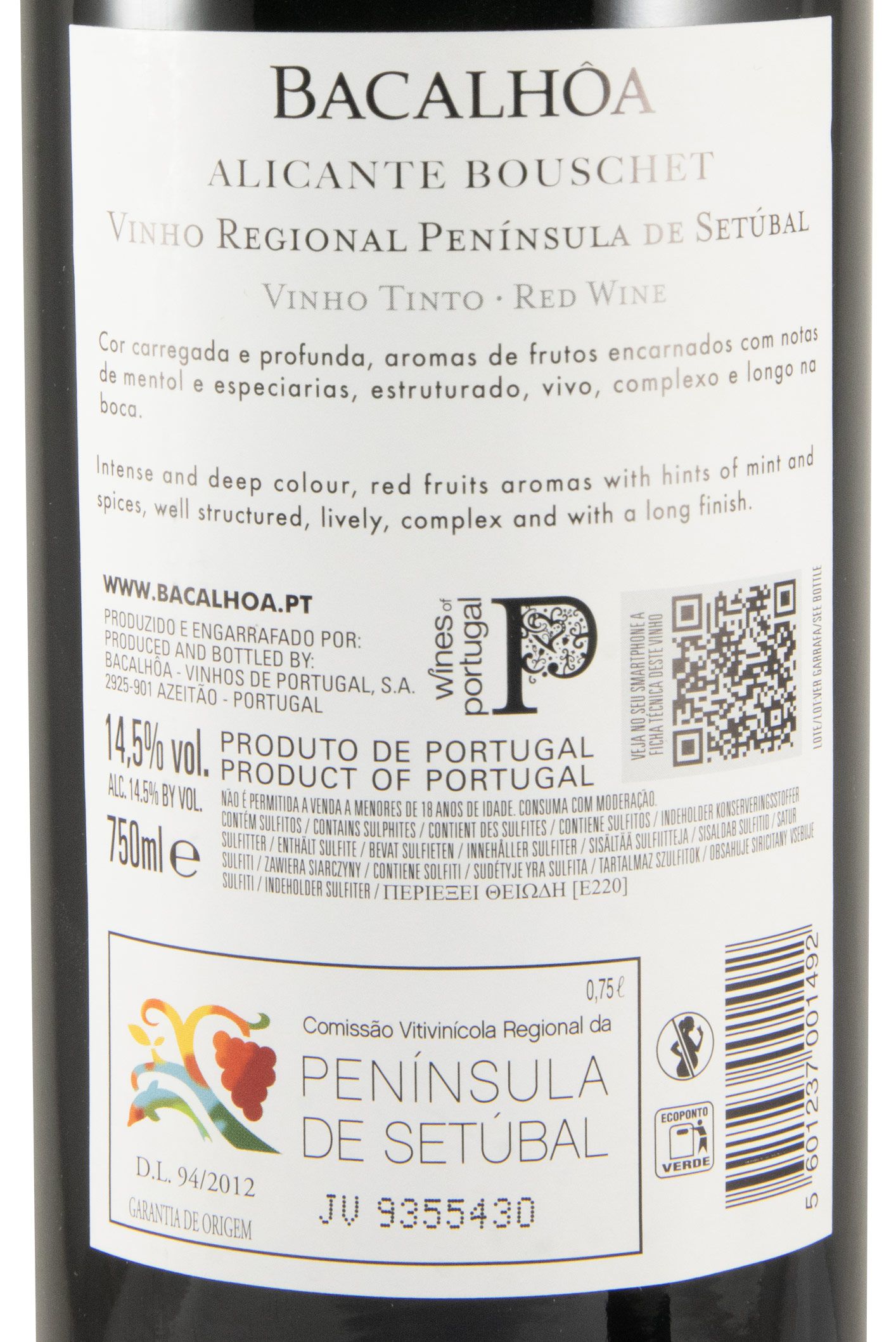 2019 Bacalhôa Alicante Bouschet tinto