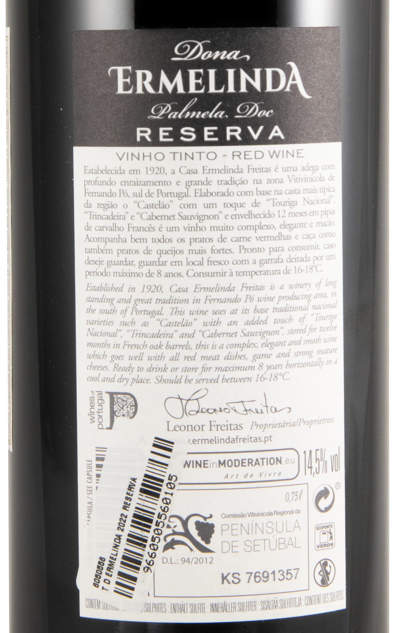 2022 Dona Ermelinda Reserva tinto