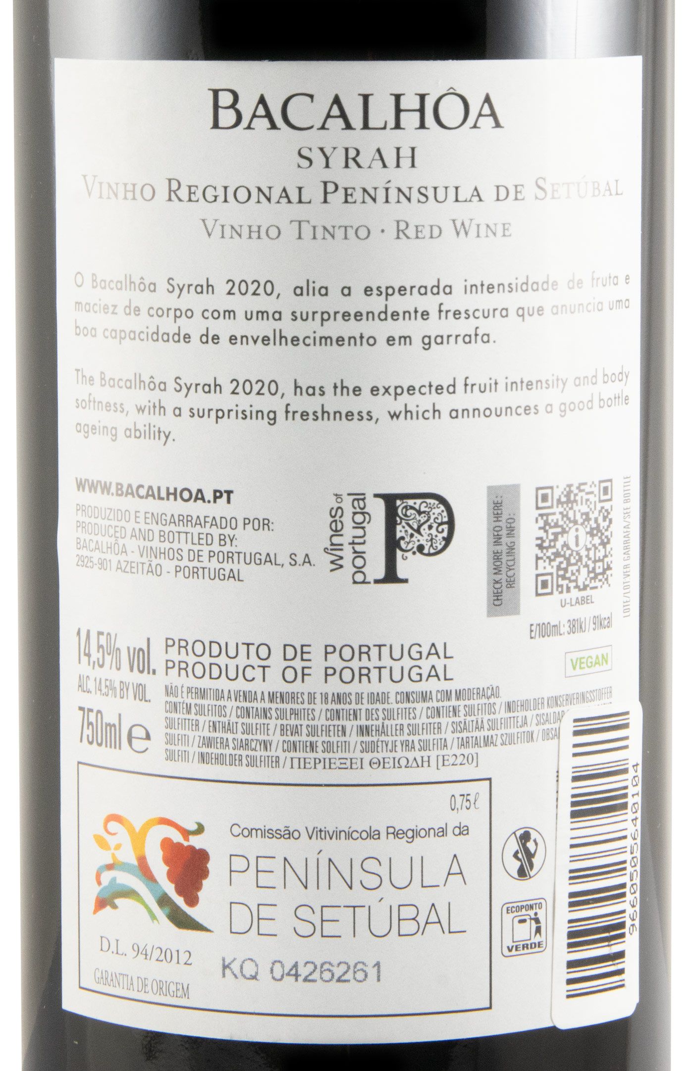 2020 Bacalhôa Syrah red