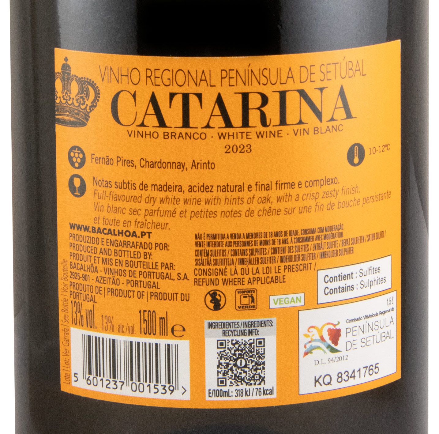 2023 Bacalhôa Catarina branco 1,5L (rótulo danificado)