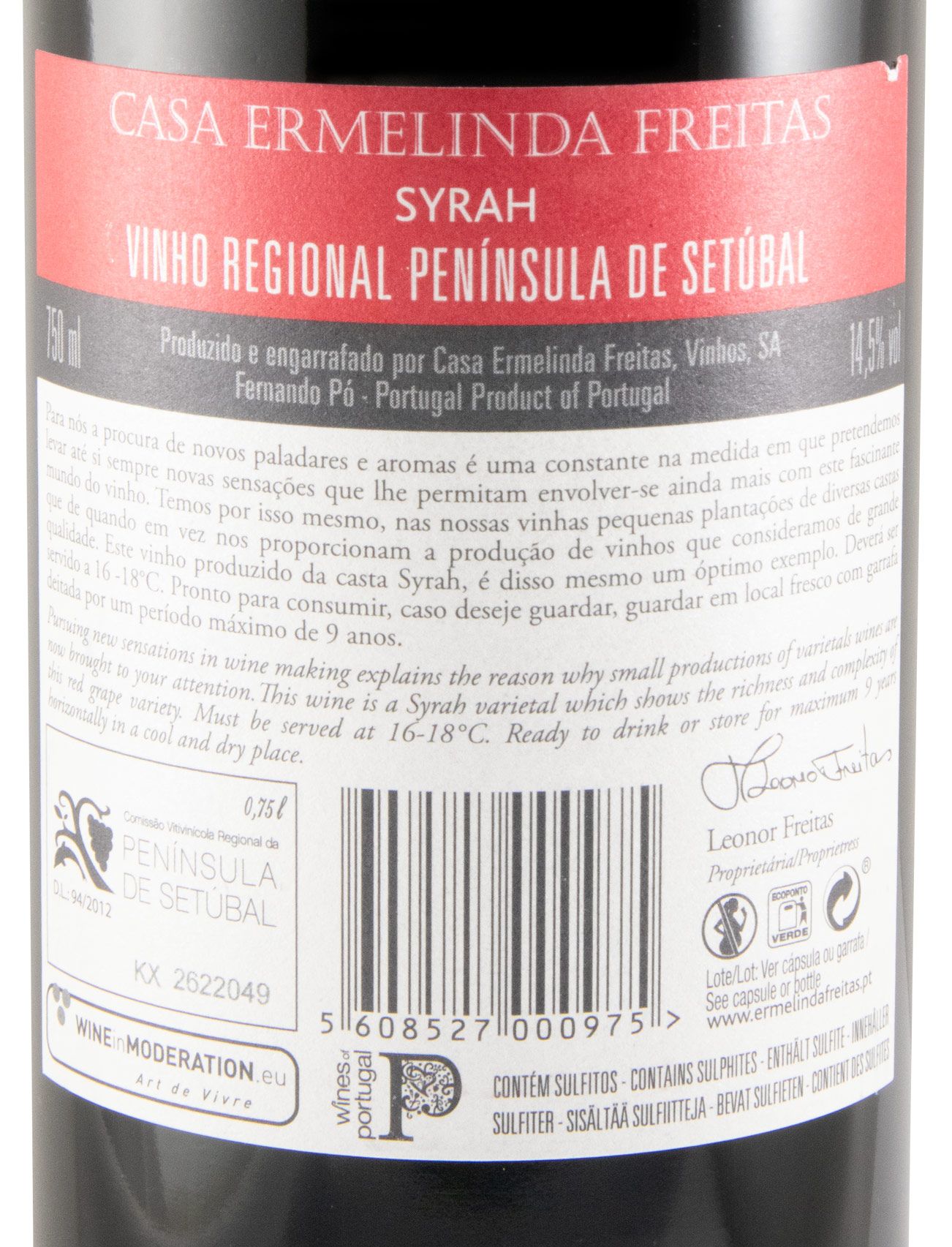 2022 Casa Ermelinda Freitas Syrah Reserva tinto