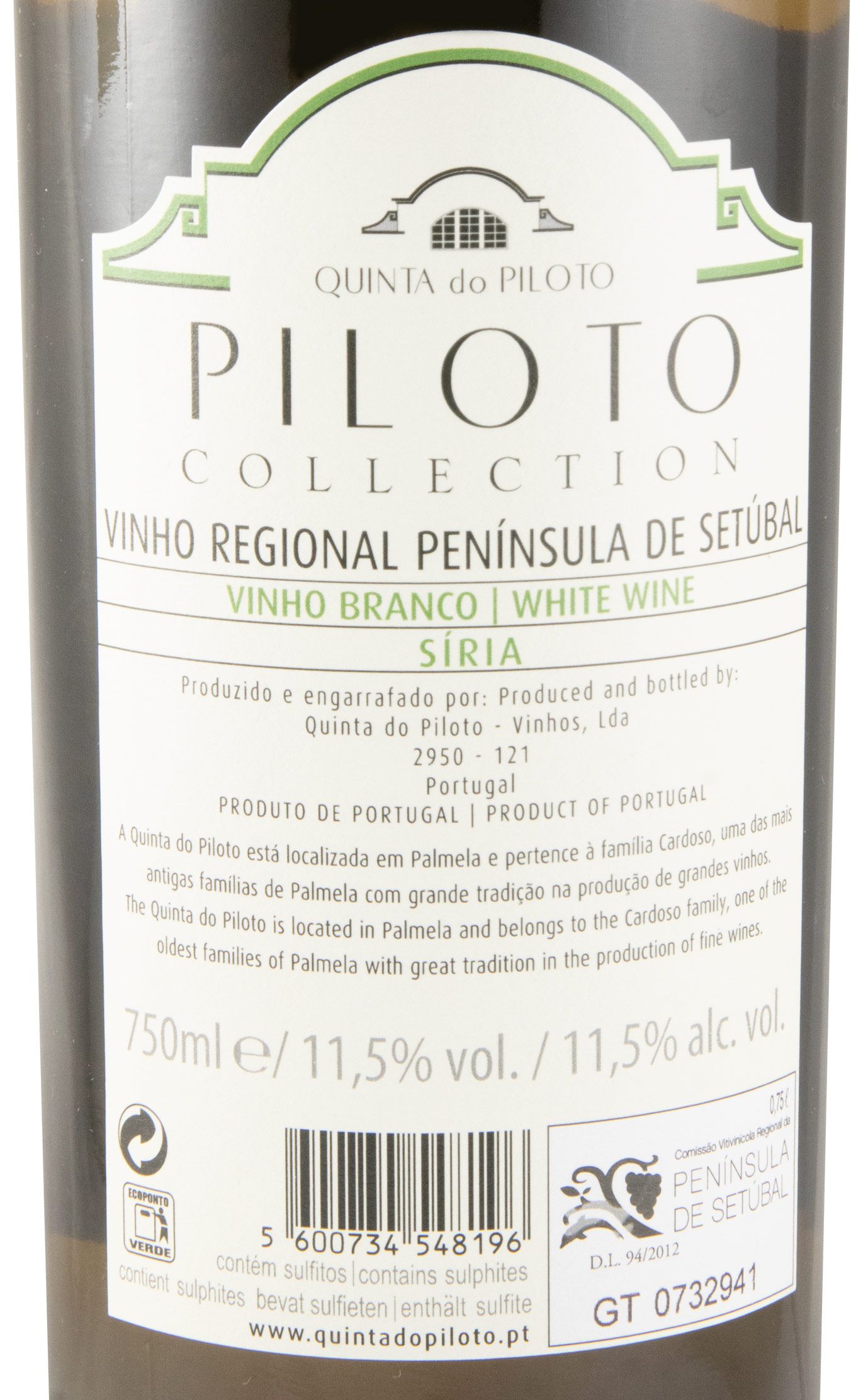 2023 Quinta do Piloto Collection Síria branco (rótulo danificado)