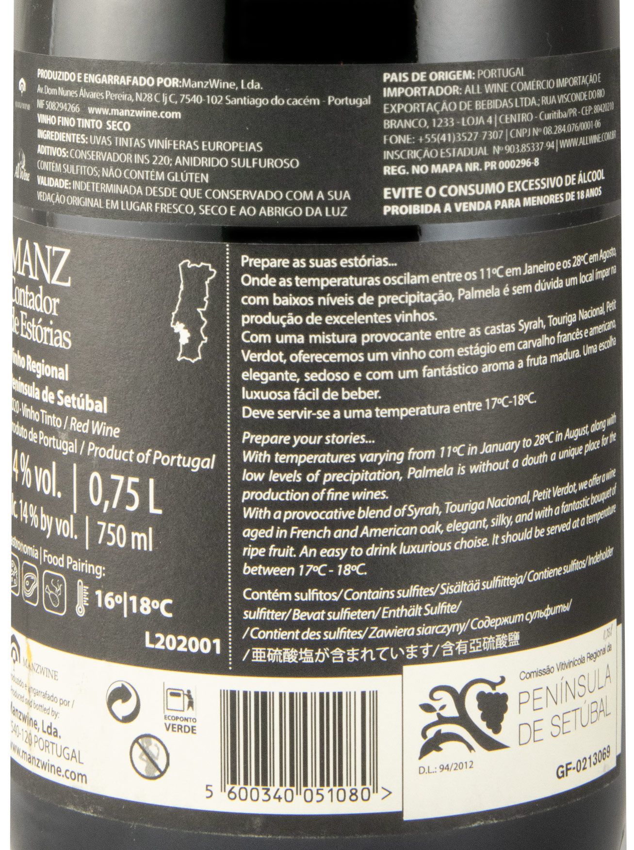 2020 Manz Contador de Estórias red (damaged label)