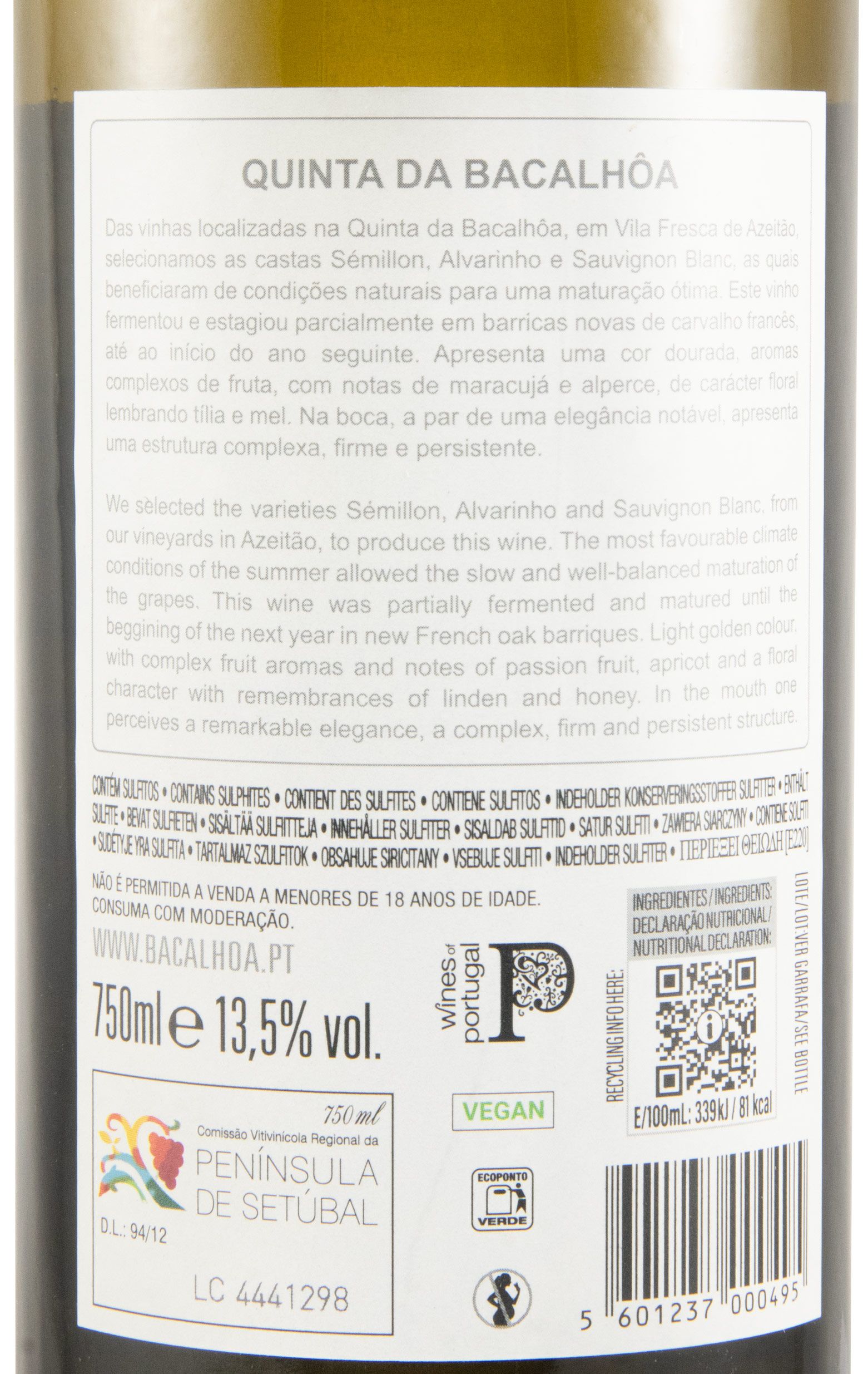 2024 Quinta da Bacalhôa white (damaged label)