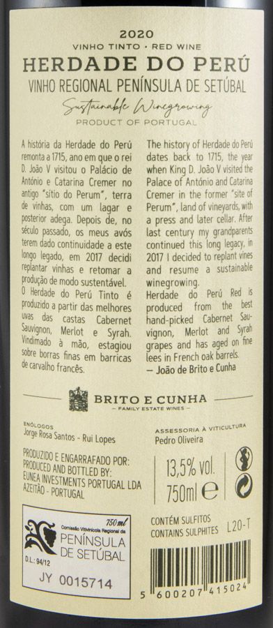 2020 Herdade do Perú red