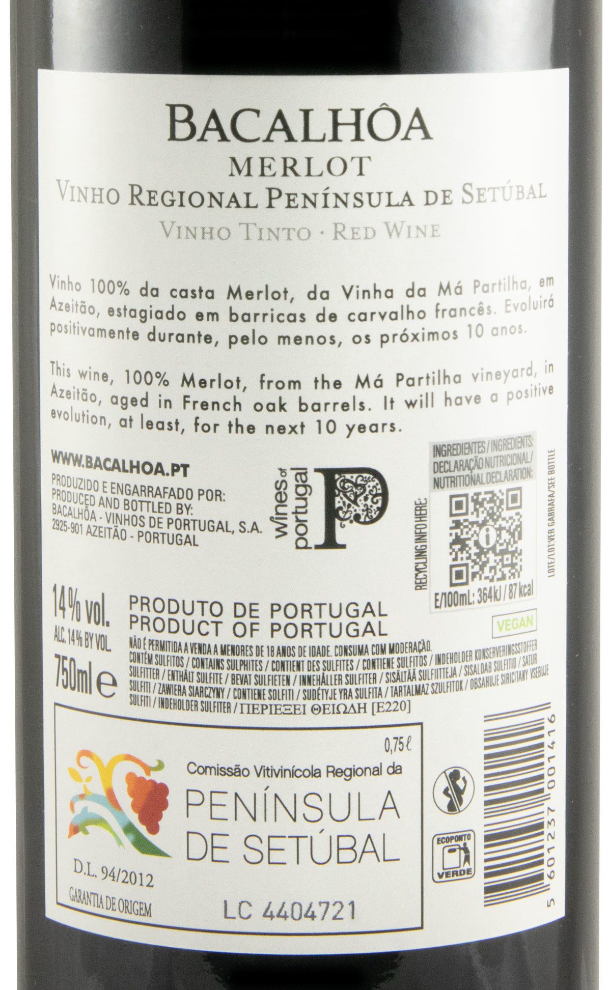 2022 Bacalhôa Merlot tinto