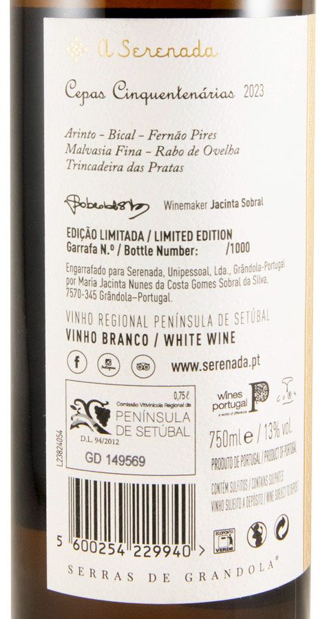2023 Cepas Cinquentenárias white (damaged label)