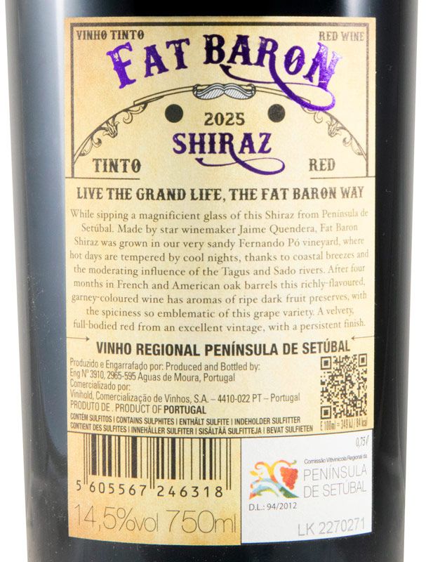 2025 Casa Ermelinda Freitas Fat Baron Shiraz tinto